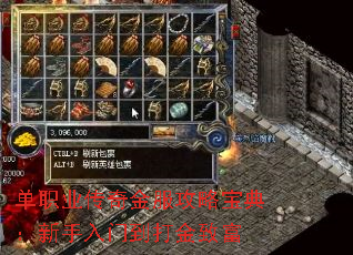单职业传奇金服攻略宝典:新手入门到打金致富 单职业传奇金服攻略宝典:新手入门到打金致富