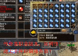 传奇单职业版本,如何快速上手并称霸服务器? 传奇单职业版本,如何快速上手并称霸服务器?