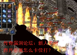 传奇漏洞论坛:新人求问赤月恶魔怎么卡位打? 传奇漏洞论坛:新人求问赤月恶魔怎么卡位打?